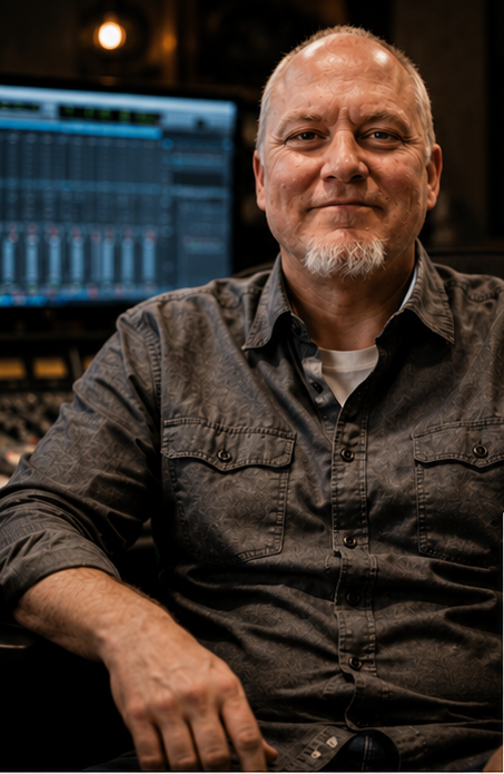 Portrait of Erik Rives in a recording studio
